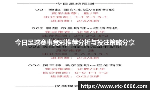 今日足球赛事竞彩推荐分析与投注策略分享